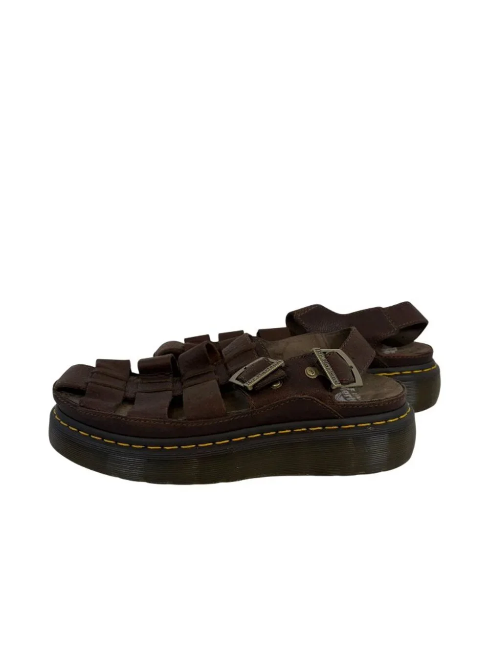 Dr Martens Grizzly Fisherman Sandals Mens Size 10 Dark Brown Leather